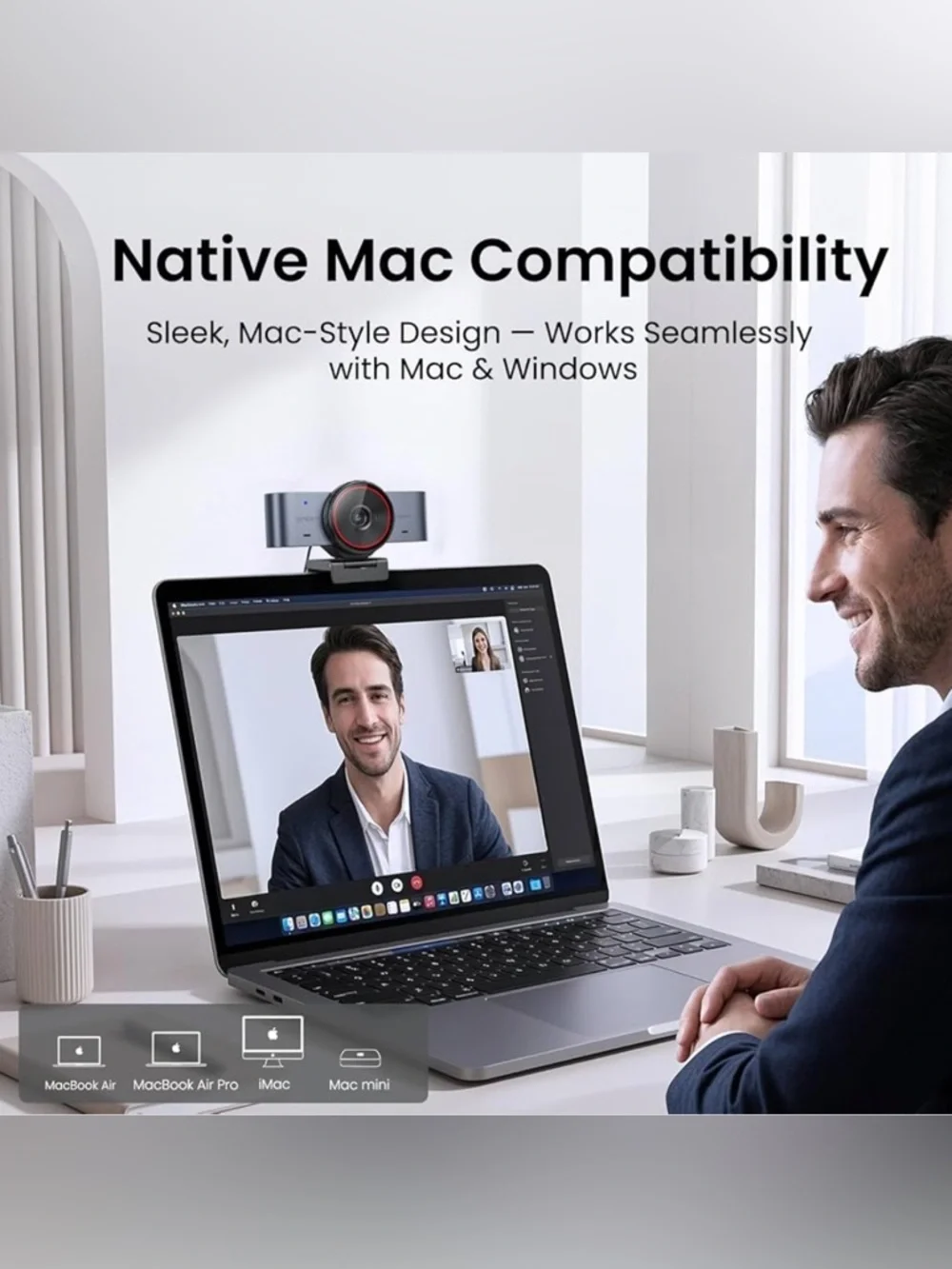 Ultra 4K Webcam w/ Autofocus, DRC, Whiteboard Mode, Privacy Cover, 2 Mics
